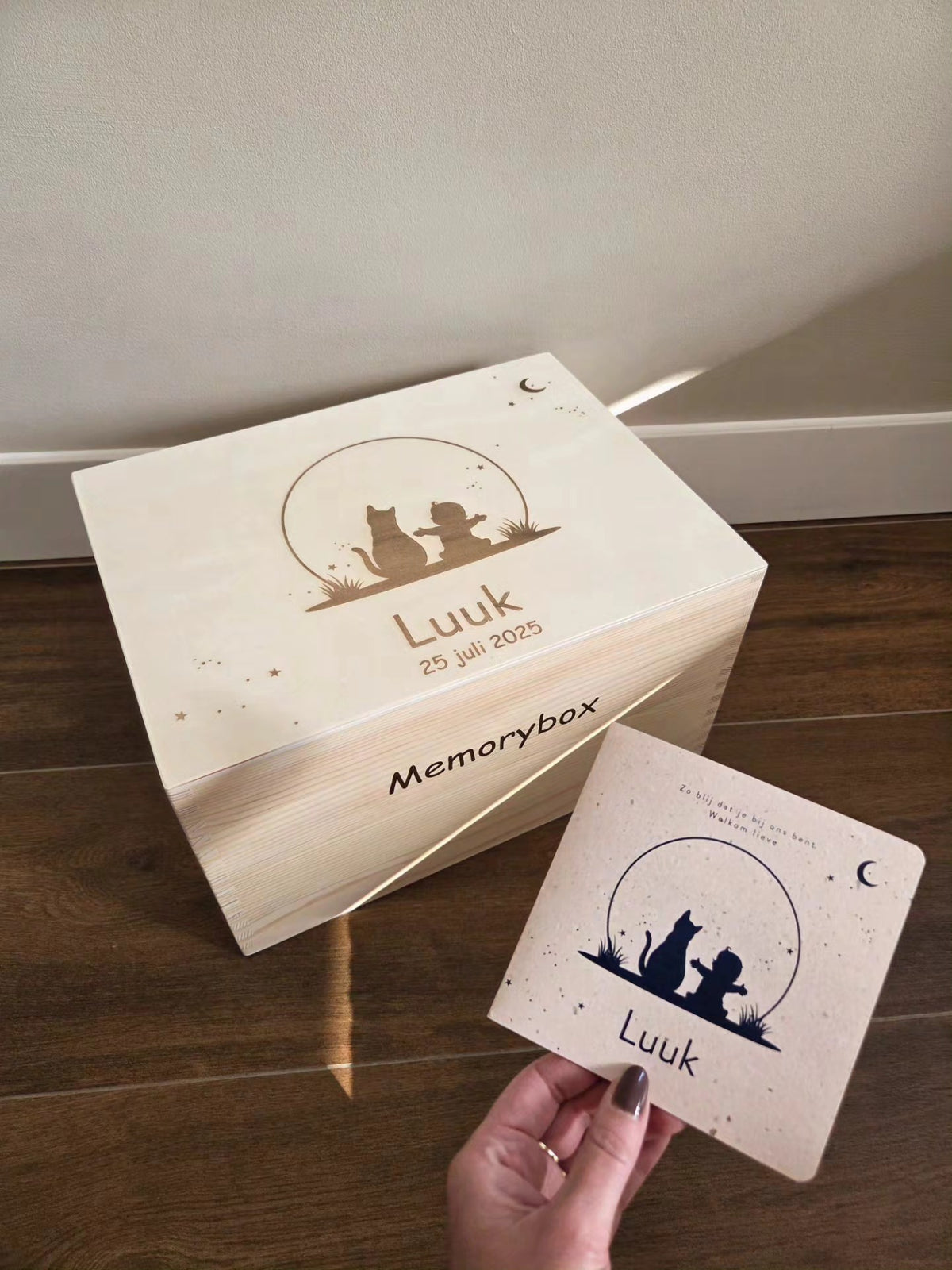 Memorybox geboortekaartje/eigen ontwerp