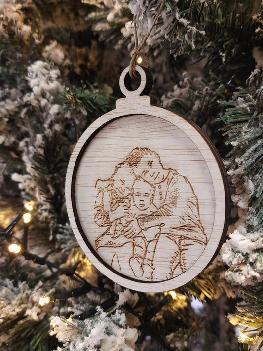 Kerstbal foto gezin