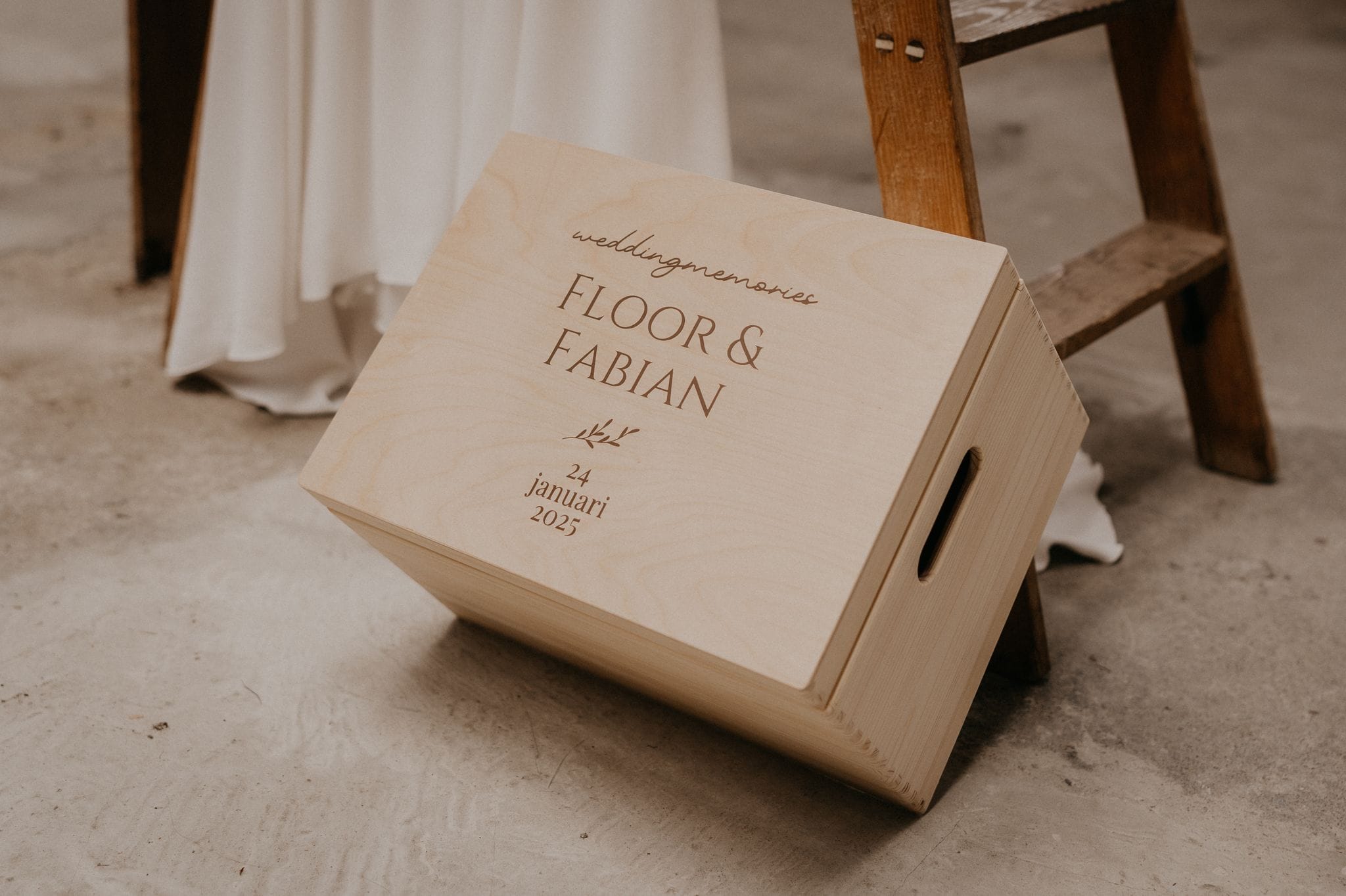 Memorybox bruiloft naam/datum