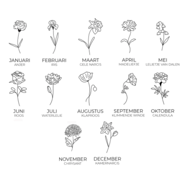 Memorybox 'Geboortebloem'