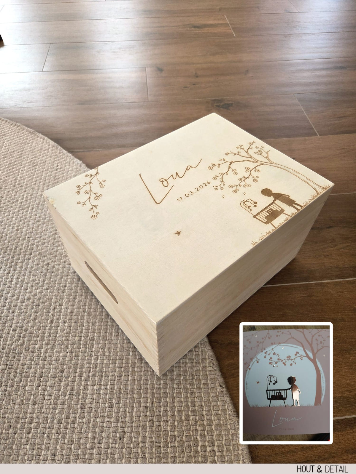 Memorybox geboortekaartje/eigen ontwerp