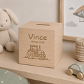 Houten spaarpot
