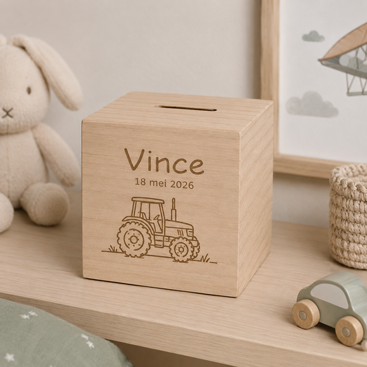 Houten spaarpot